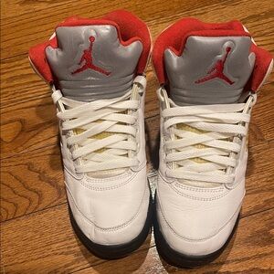 Nike Kids White and Red Sneakers
